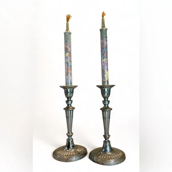 RARE 1925 Glass-Crystal Candle-Tapers Aristo Hemill Products NY Silk Thr… - Picture 7 of 7